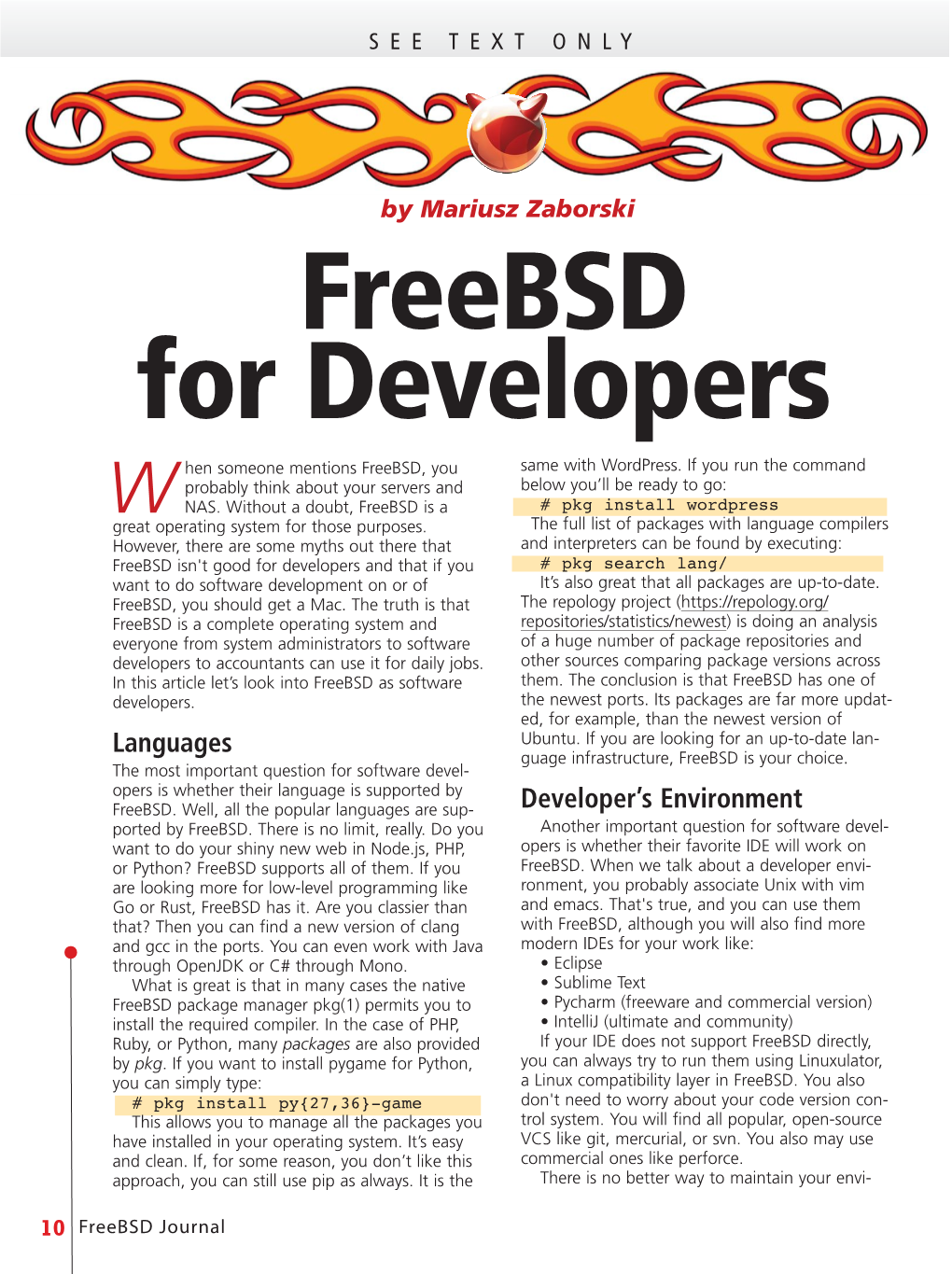 Freebsd for Developers