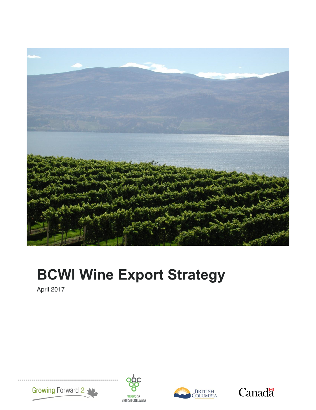 BCWI Wine Export Strategy April 2017