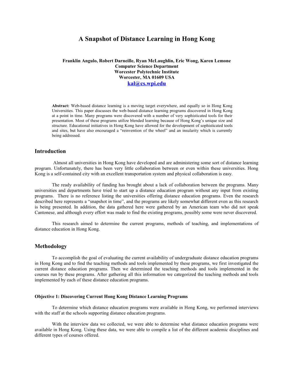 Measurement of Transactional Distance in a Distance Learning Environment