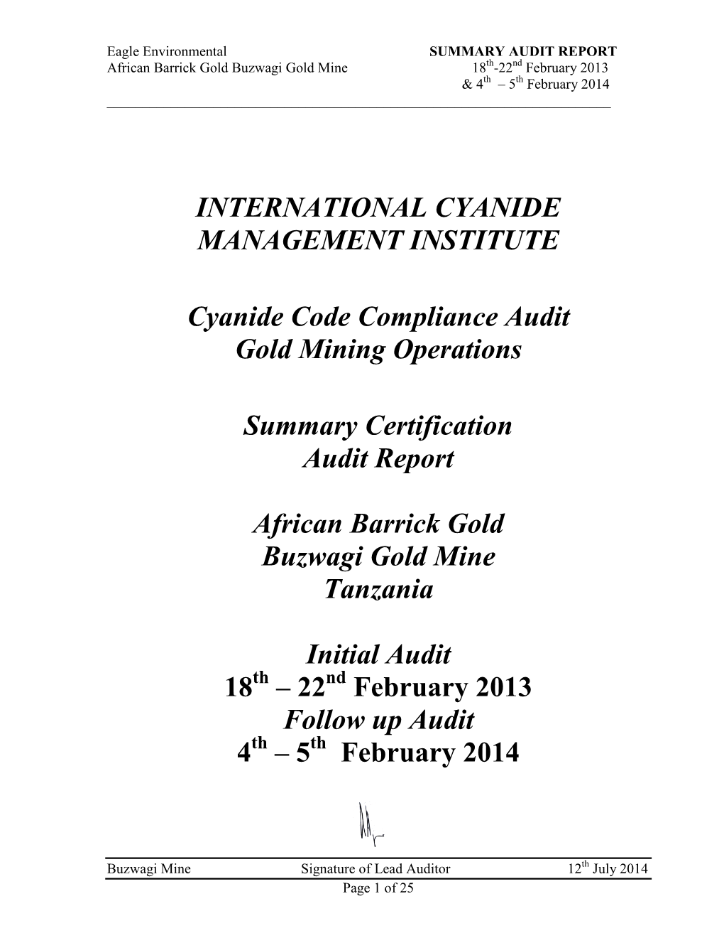 International Cyanide Management Code