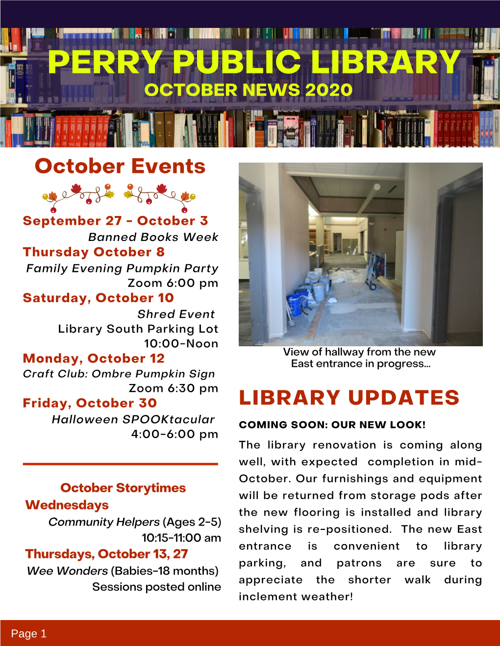 October 2020 Newsletter