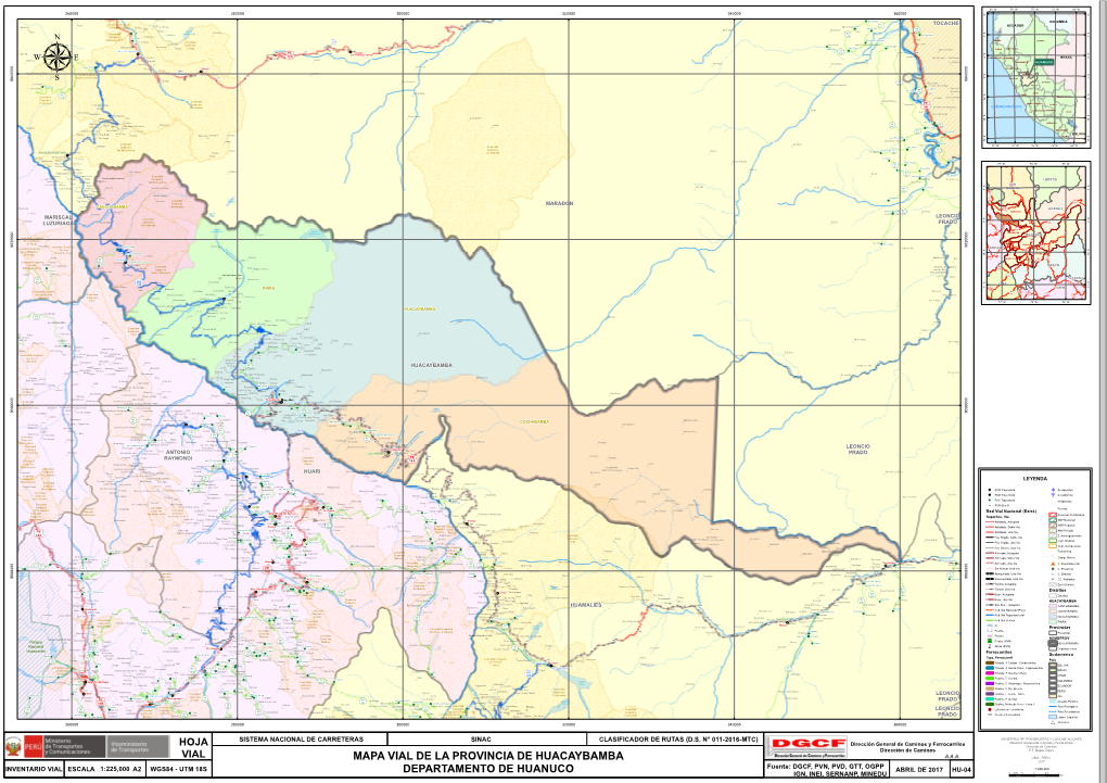 Ä Æ Ä Æ Mapa Vial De La Provincia De Huacaybamba