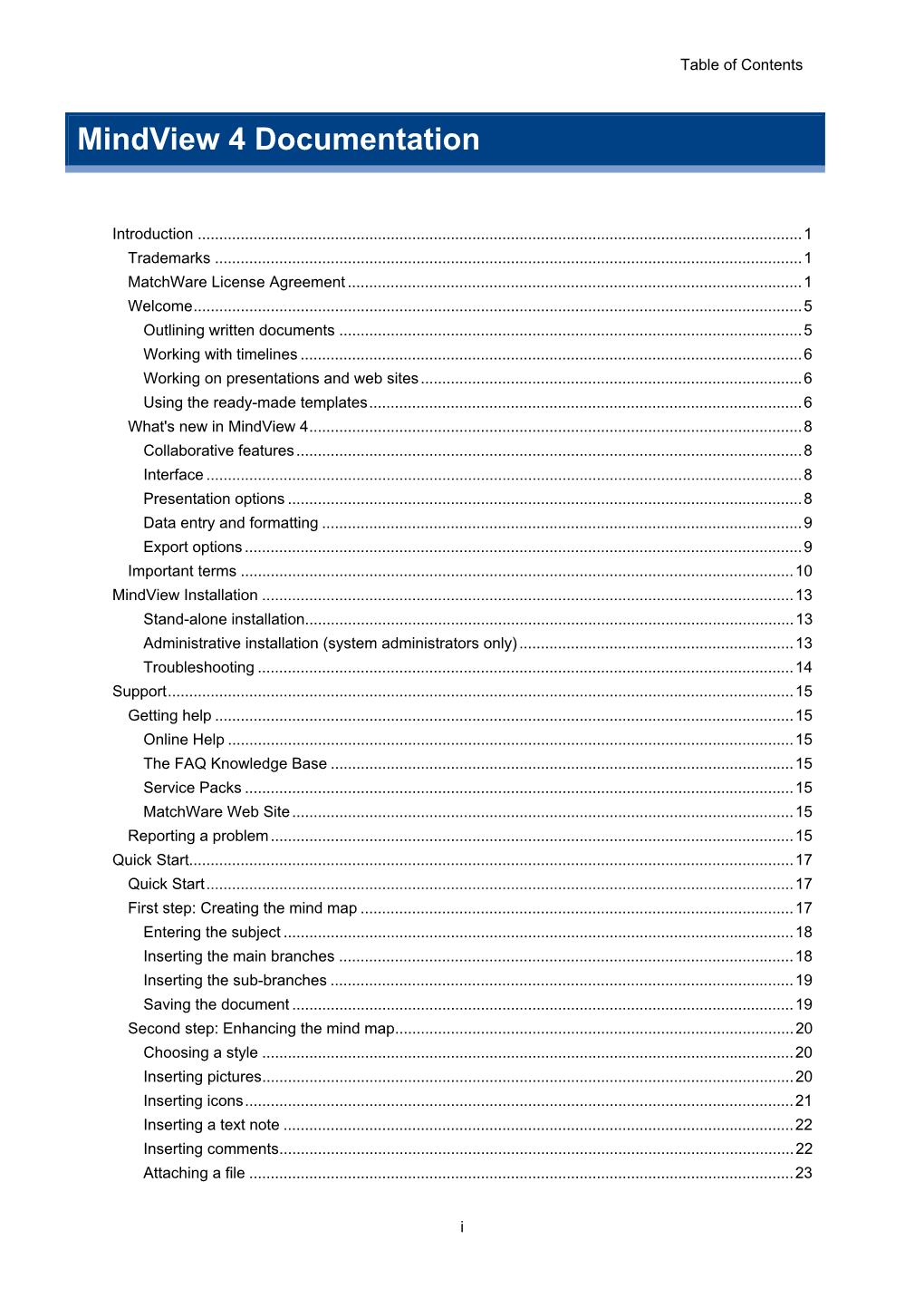 Mindview 4 Documentation