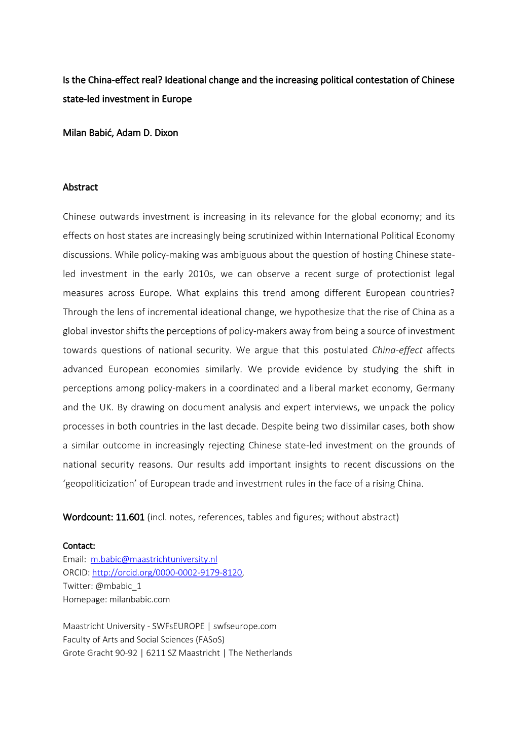 Ideational Change and the Increasing Political Contestation of Chinese State-Led Investment in Europe