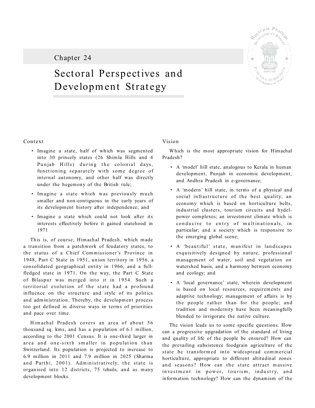 Sectoral Perspectives and Development Strategy 431