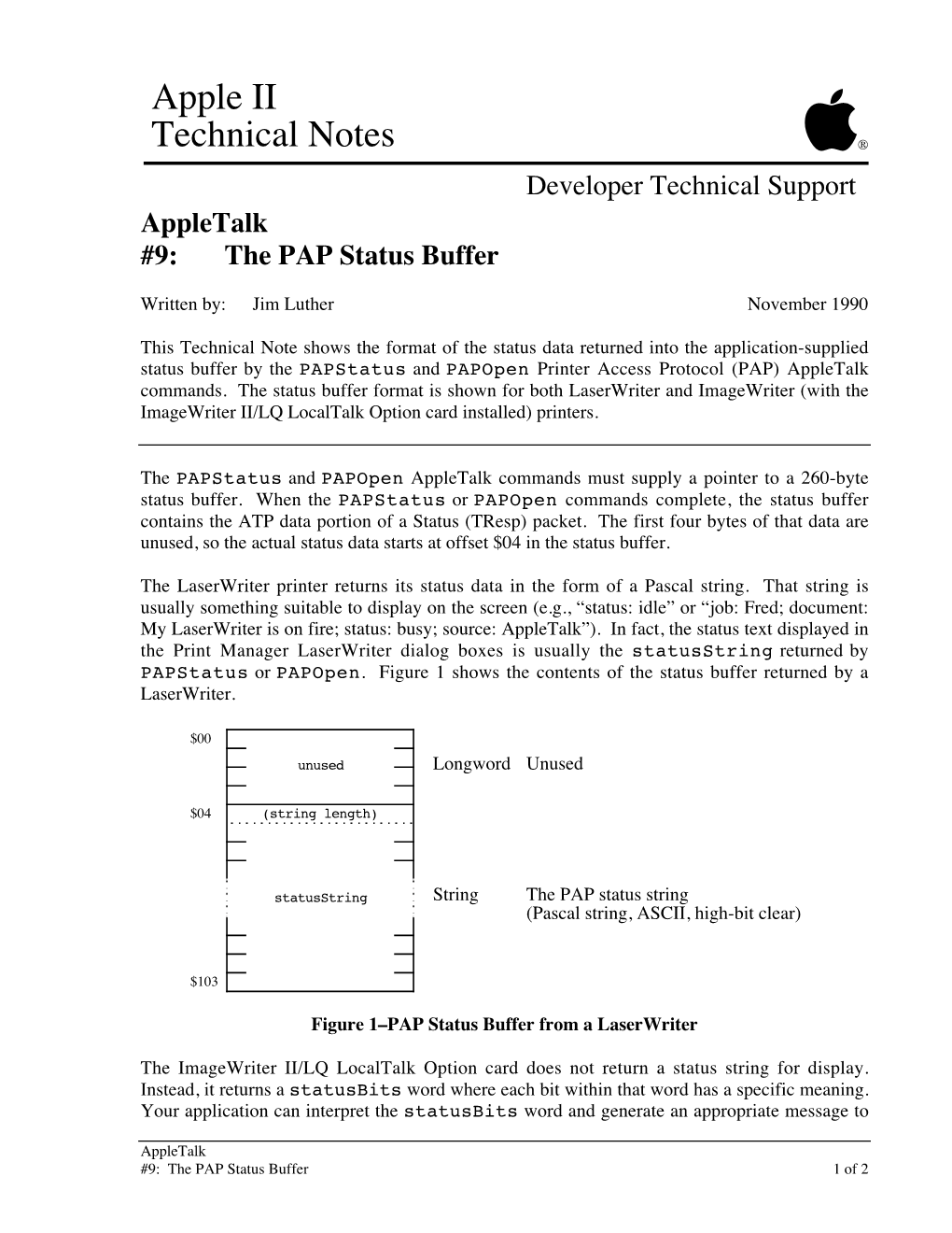 The PAP Status Buffer