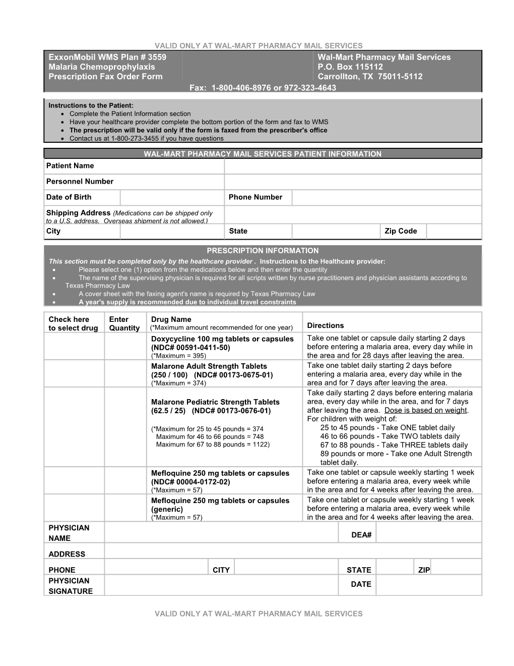 Exxonmobil WMS Plan # 3559