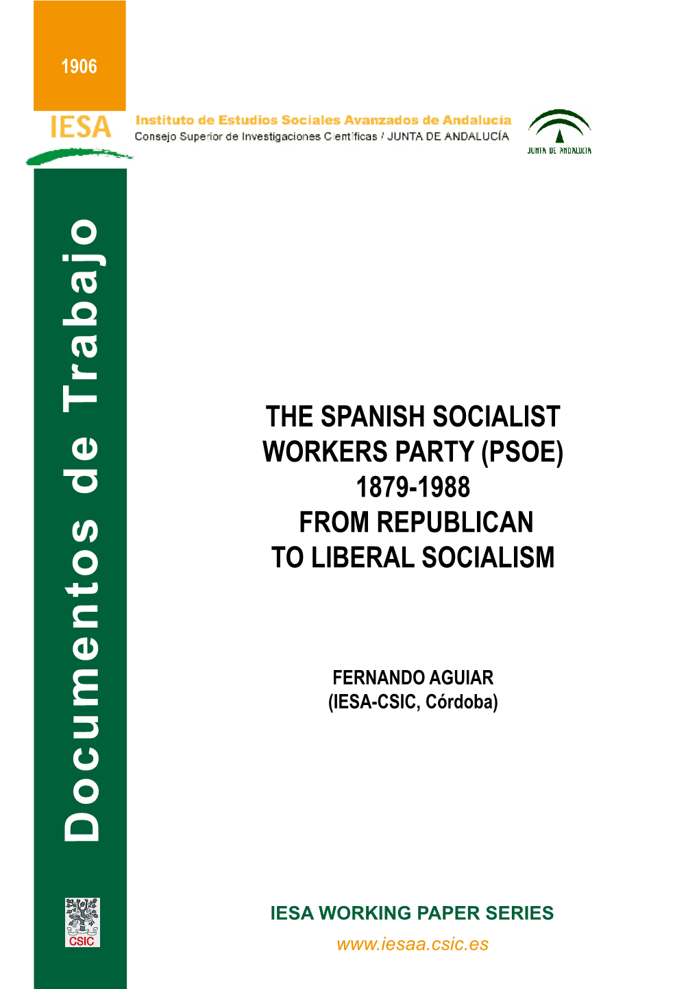 The Spanish Socialist Workers' Party (PSOE)