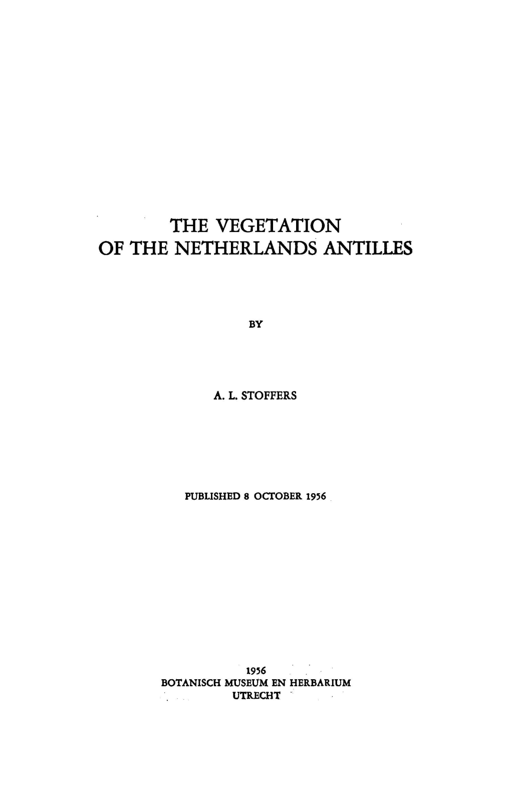 The Vegetation of the Netherlands Antilles