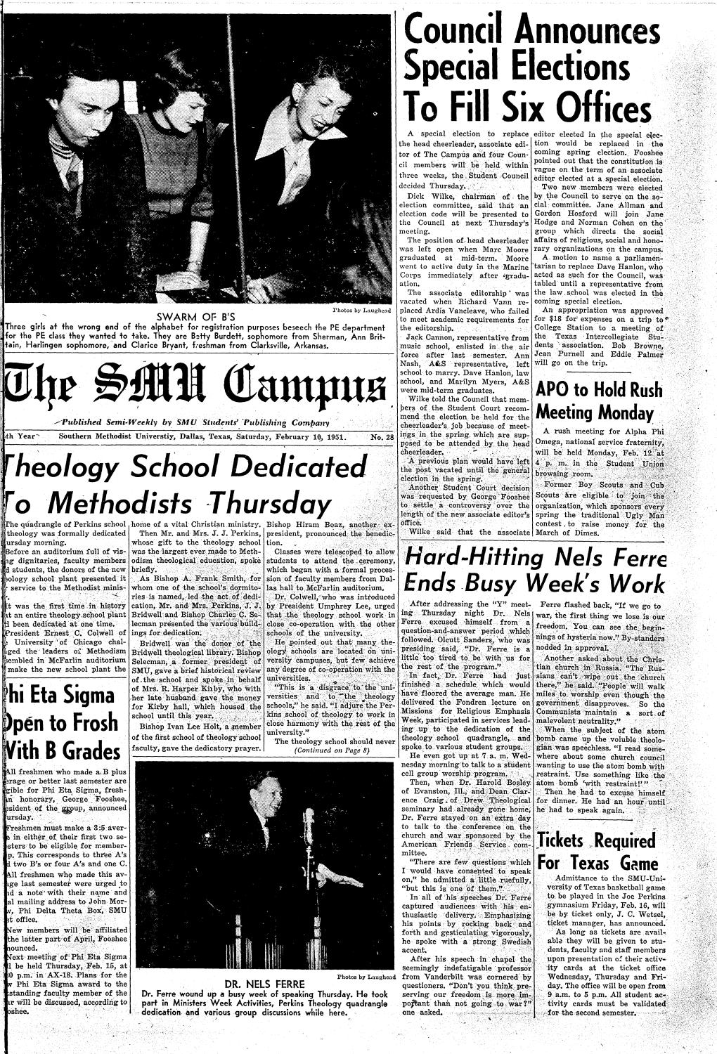 The SMU Campus, Volume 36, Number 28, February 10, 1951