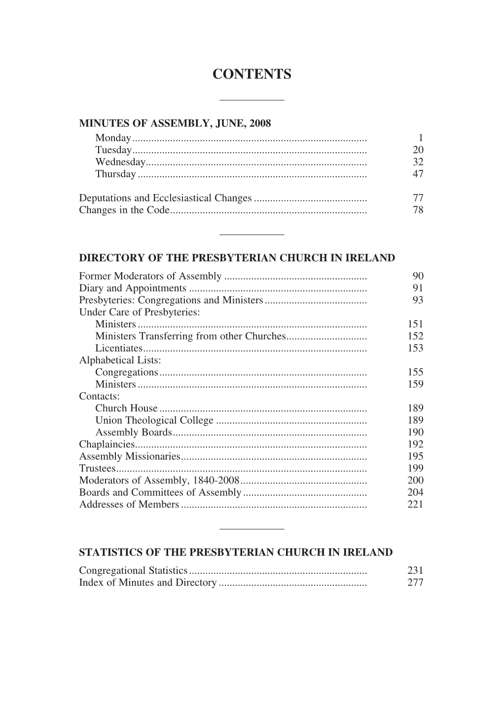 Minutes of the General Assembly 2008