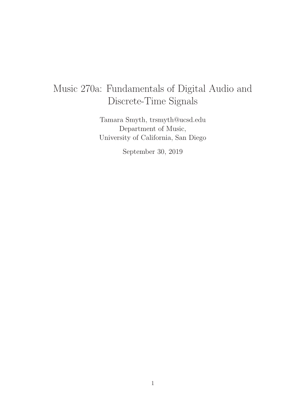 Fundamentals of Digital Audio and Discrete-Time Signals