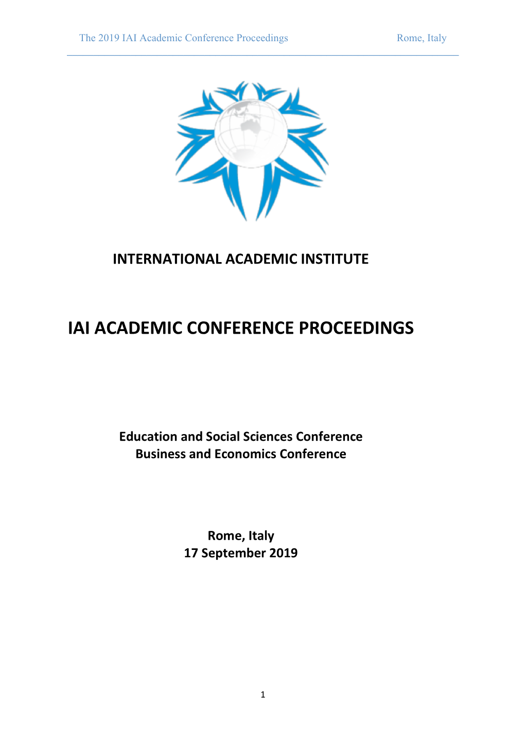 IAI Academic Conference Proceedings Rome, Italy ______