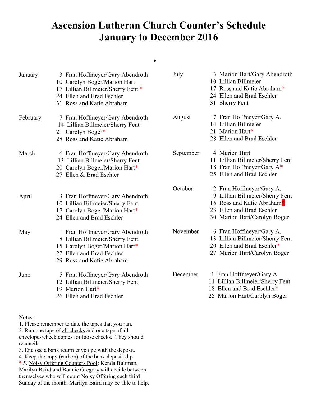 Ascension Lutheran Church Counter S Schedule