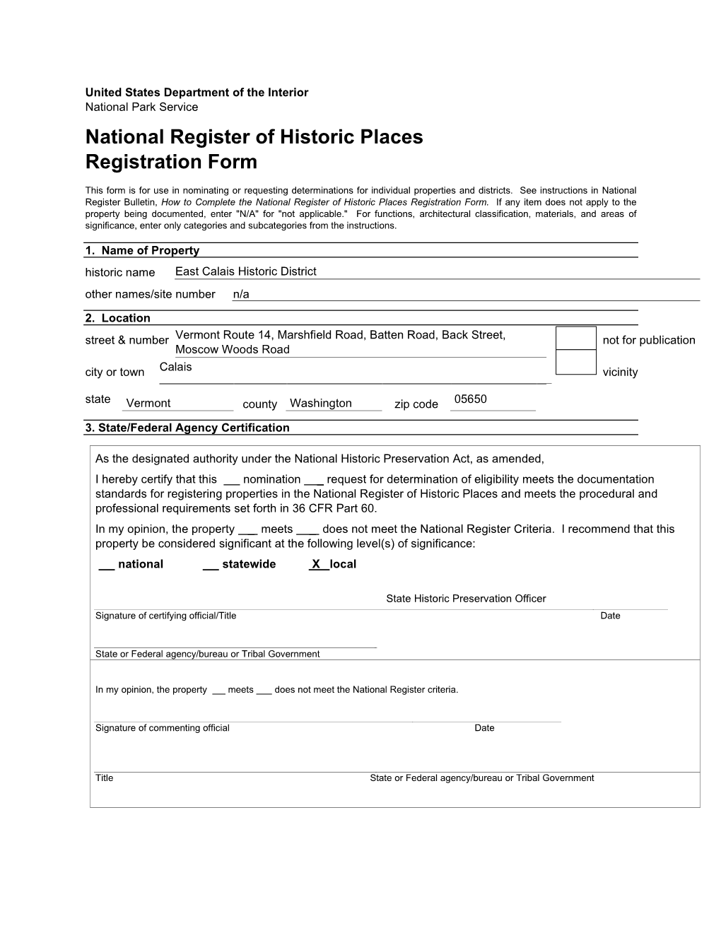 National Register of Historic Places Registration Form