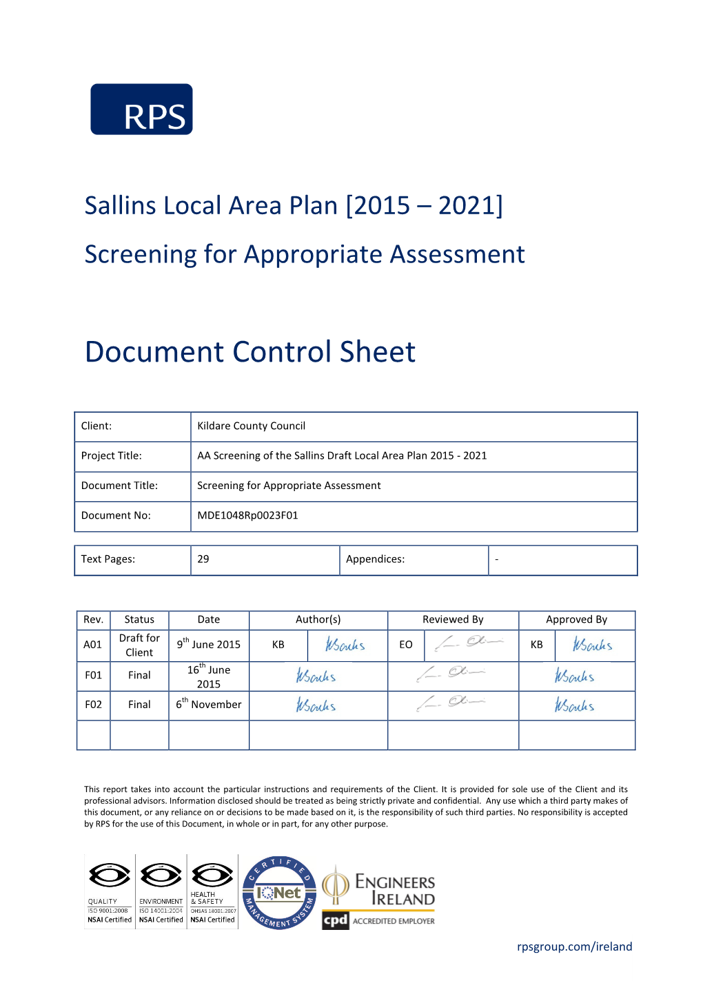 Sallins AA Screening of Alterations