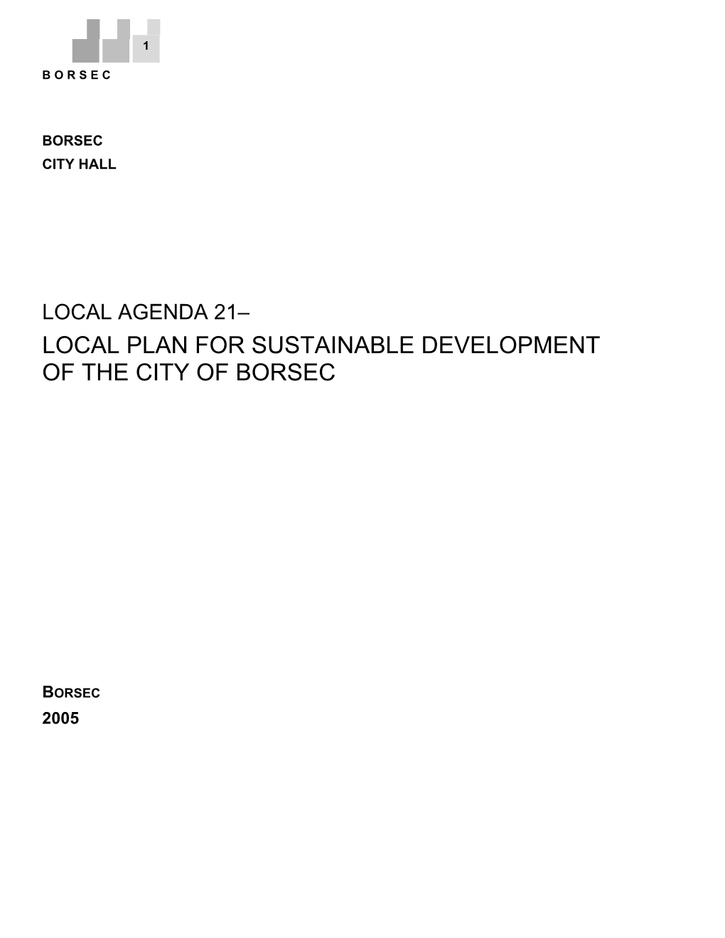 Local Plan for Sustainable Development of the City of Borsec