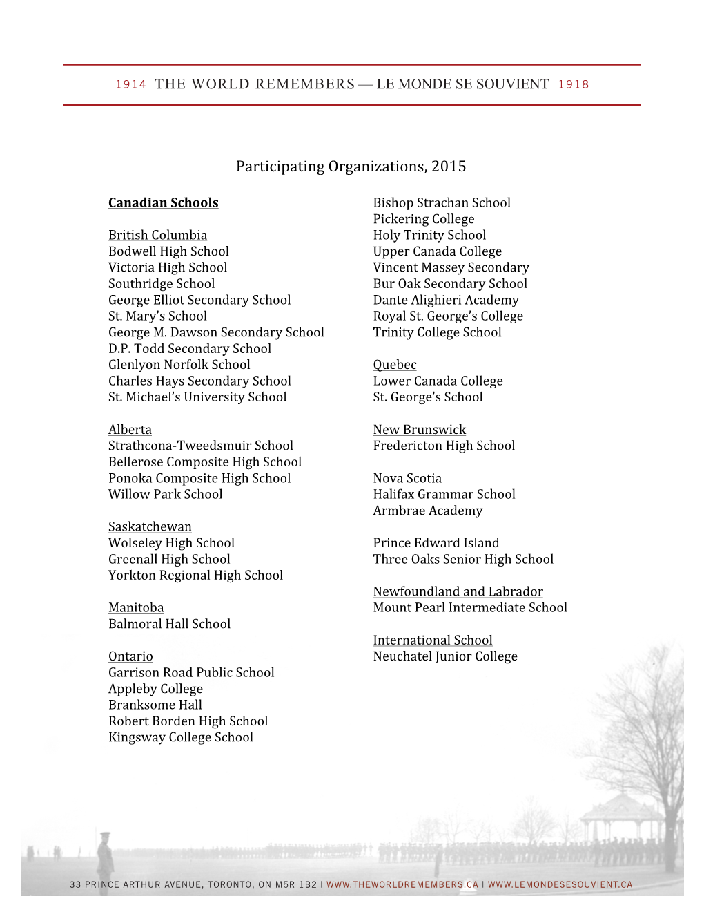 TWR Locations 2015