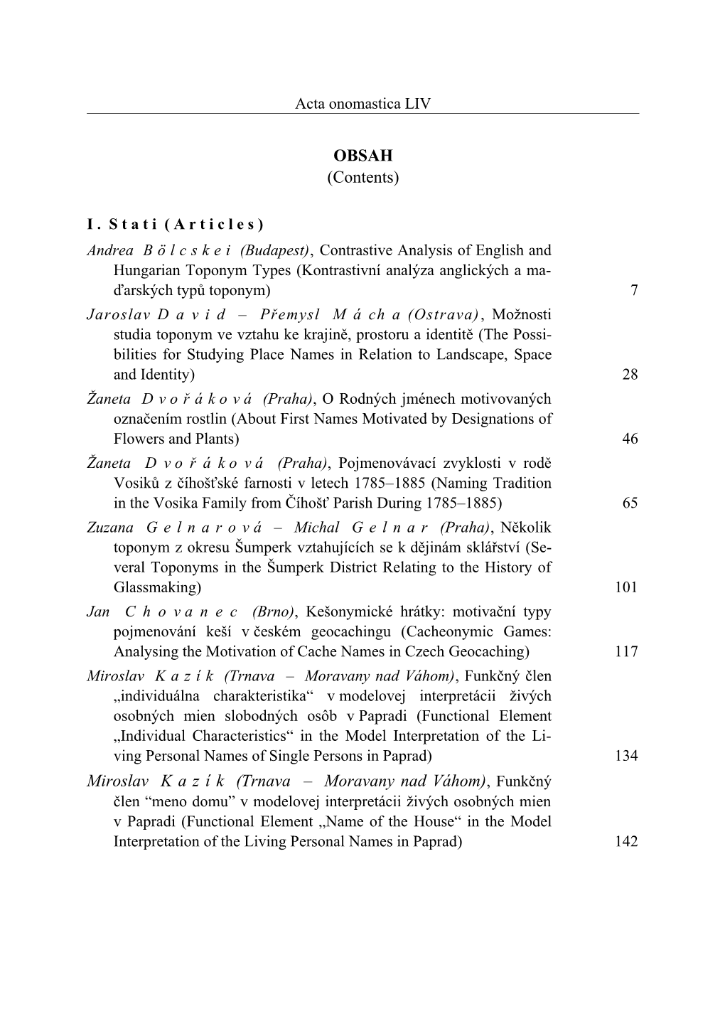 Contrastive Analysis of English and Hungarian Toponym Types