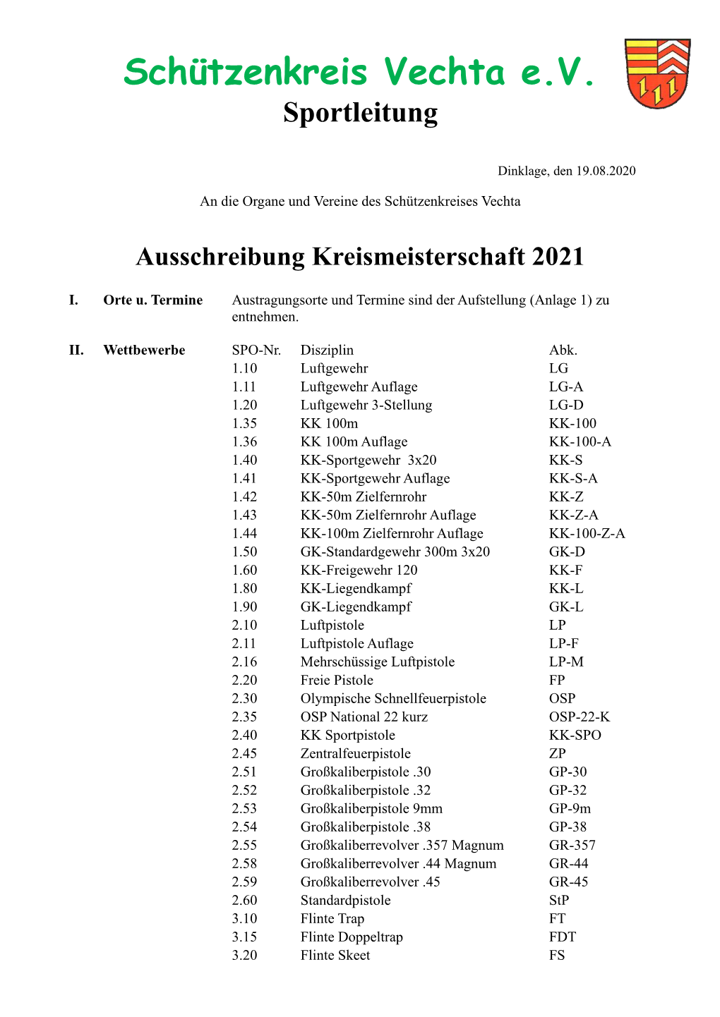 Ausschreibung 2021