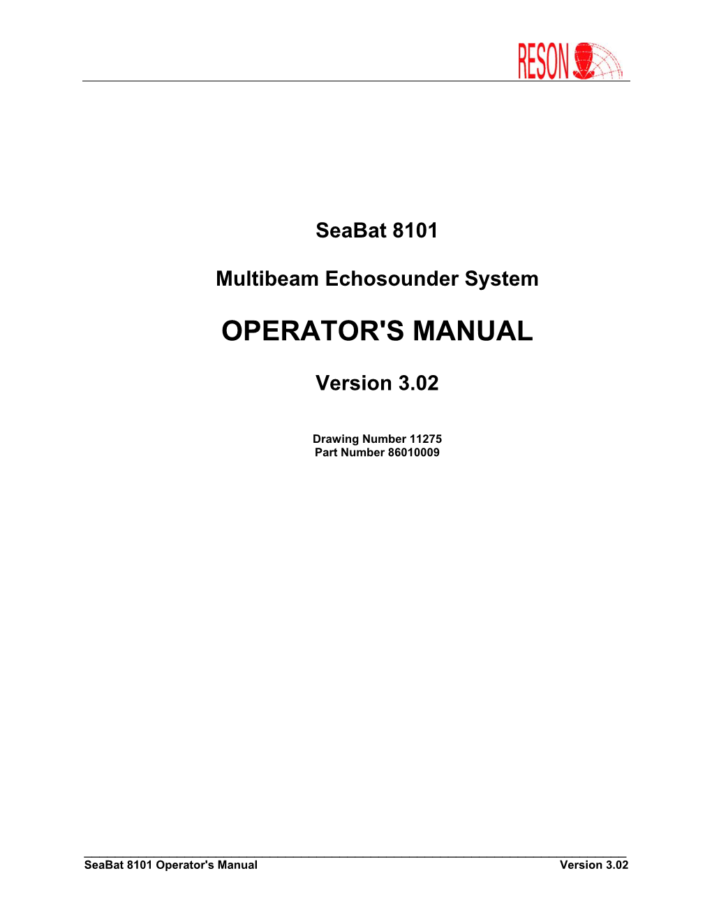 Seabat 8101 Operator's Manual Version 3.02