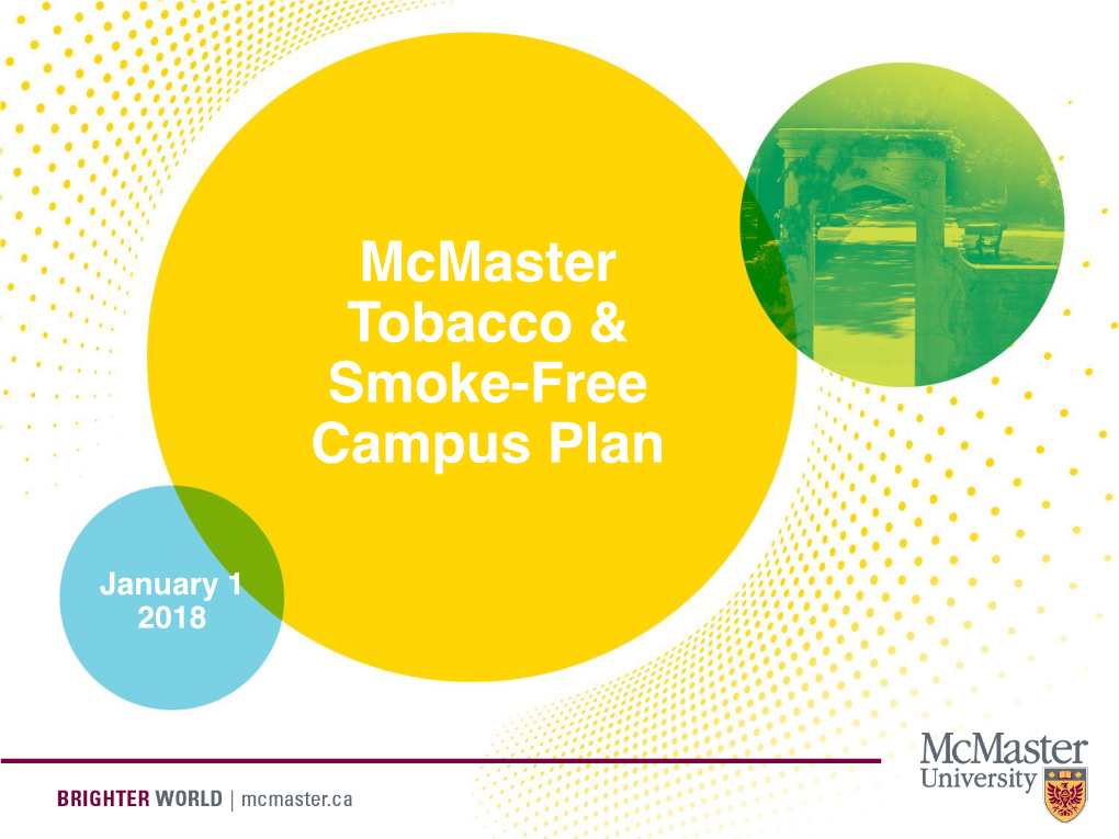 Mcmaster Tobacco & Smoke-Free Campus Plan