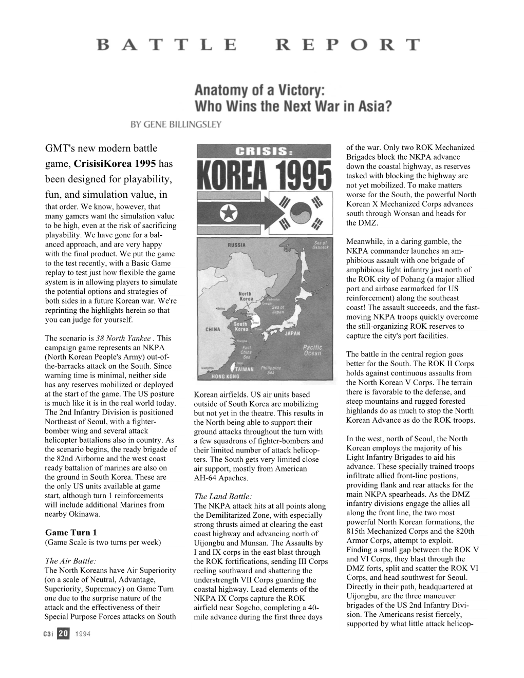 GMT's New Modern Battle Game, Crisisikorea 1995 Has Been