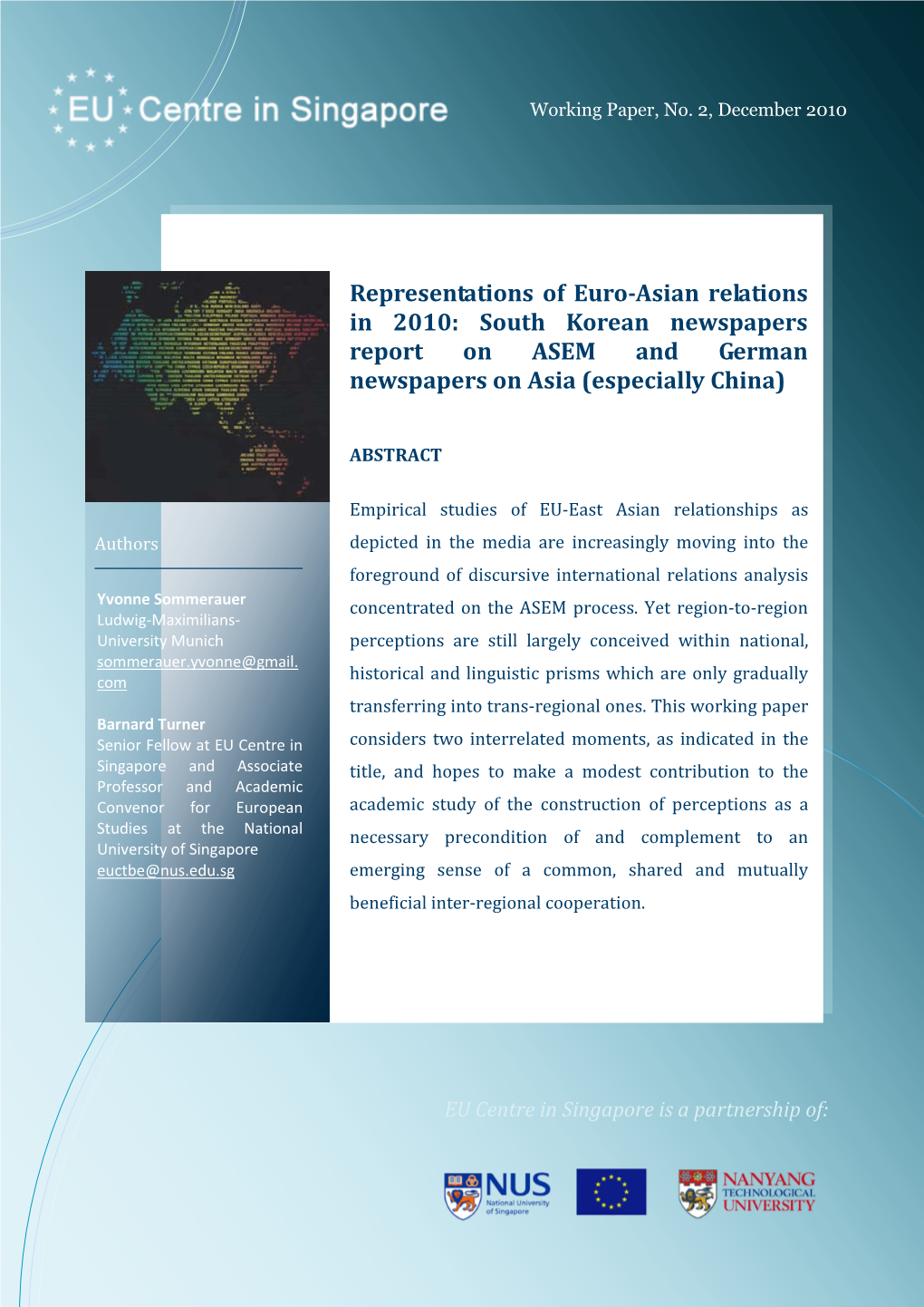 Representations of Euro-Asian Relations in 2010: South Korean Newspapers Report on ASEM and German Newspapers on Asia (Especially China)