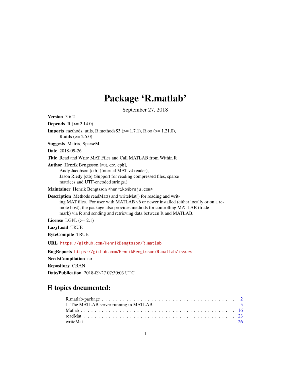 Package 'R.Matlab'