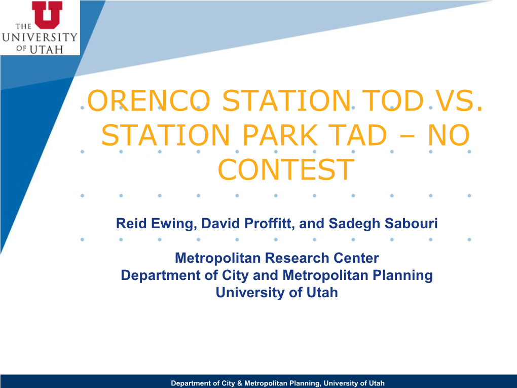 Orenco Station TOD and Station Park TAD.Pdf