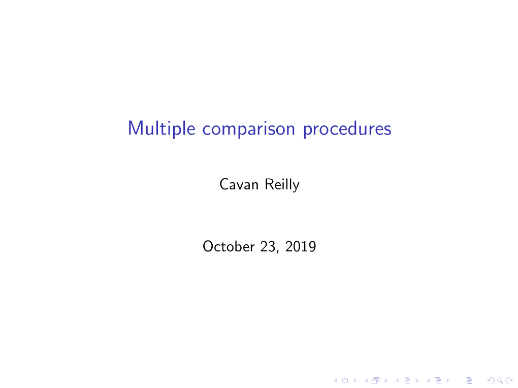 Multiple Comparison Procedures