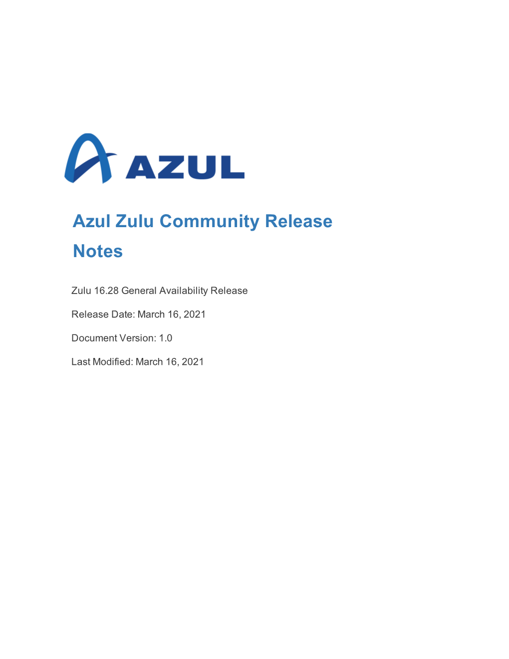 Zulu Release Notes