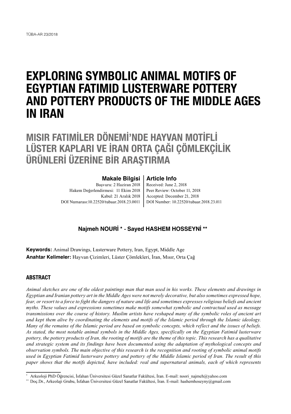 Exploring Symbolic Animal Motifs of Egyptian Fatimid Lusterware Pottery and Pottery Products of the Middle Ages in Iran