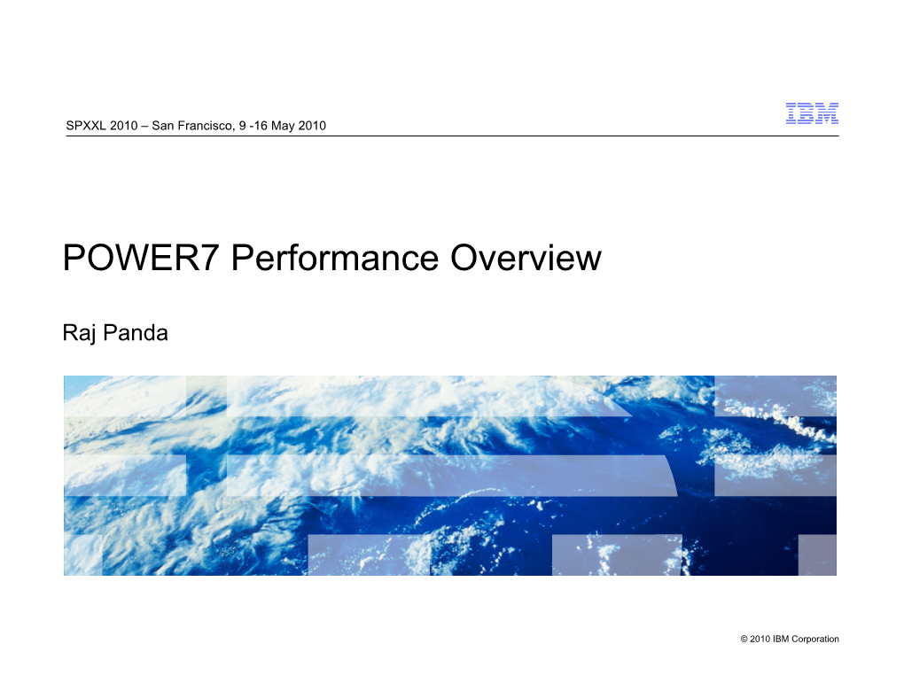 POWER7 Performance Overview