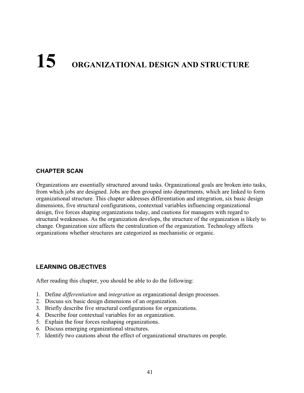 Organizational Design And Structure