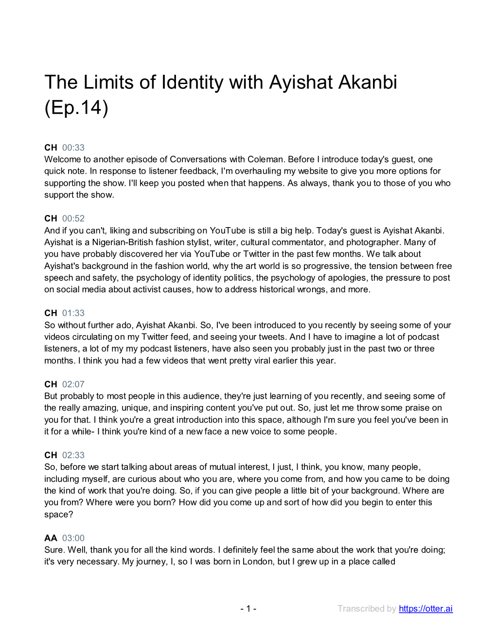The Limits of Identity with Ayishat Akanbi (Ep.14)