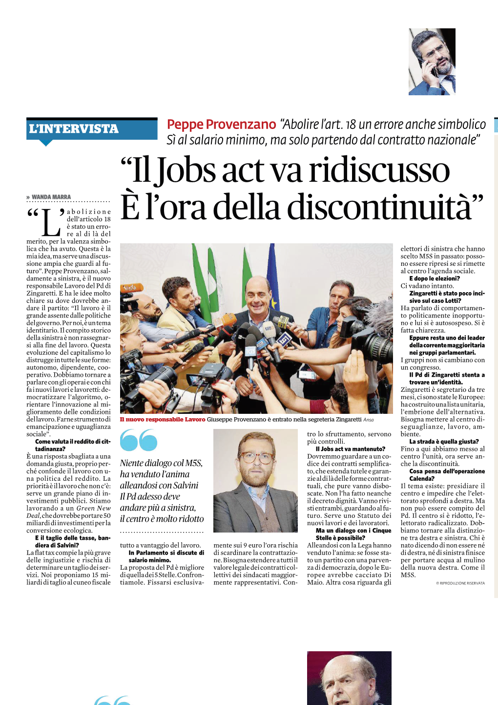 “Il Jobs Act Va Ridiscusso È L'ora Della Discontinuità”