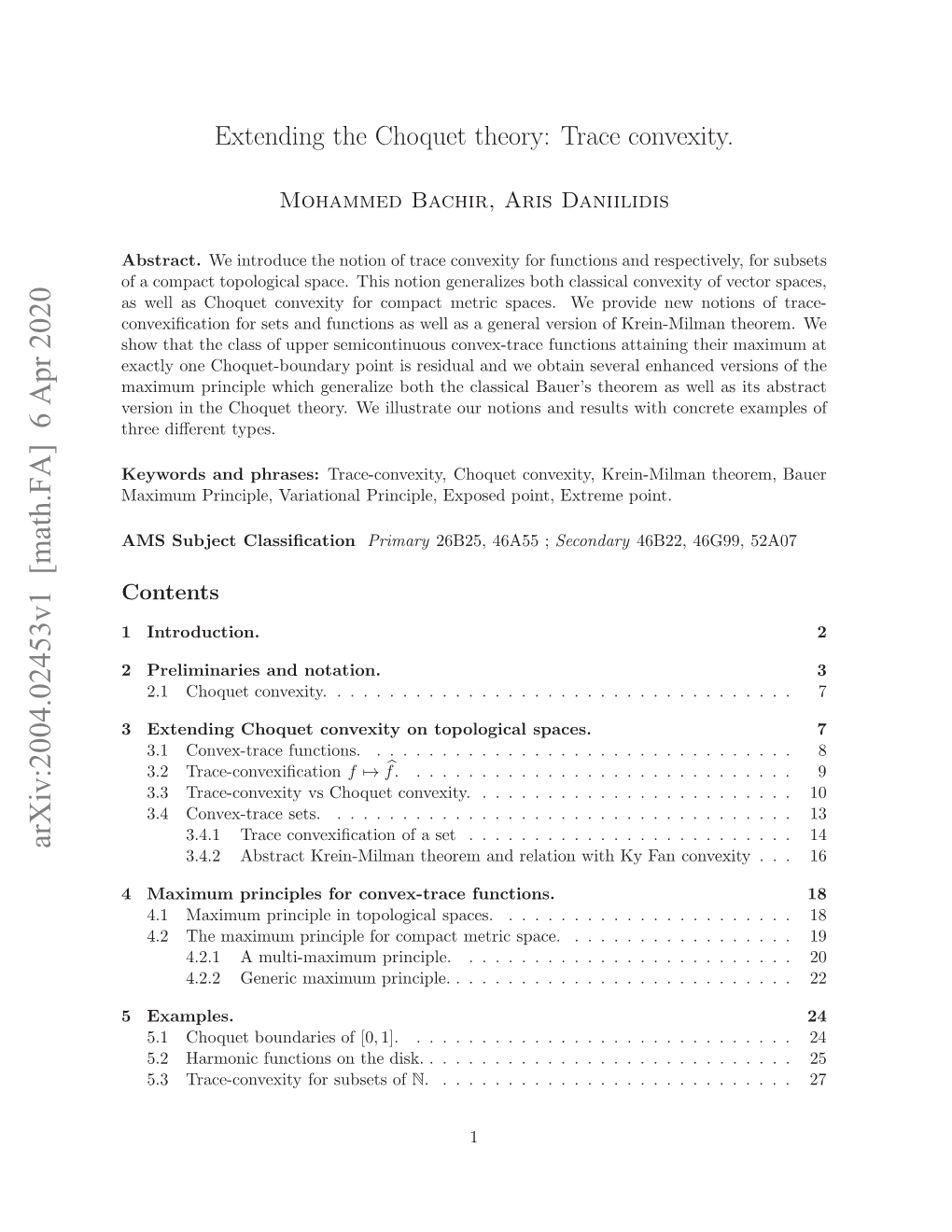 Extending the Choquet Theory: Trace Convexity