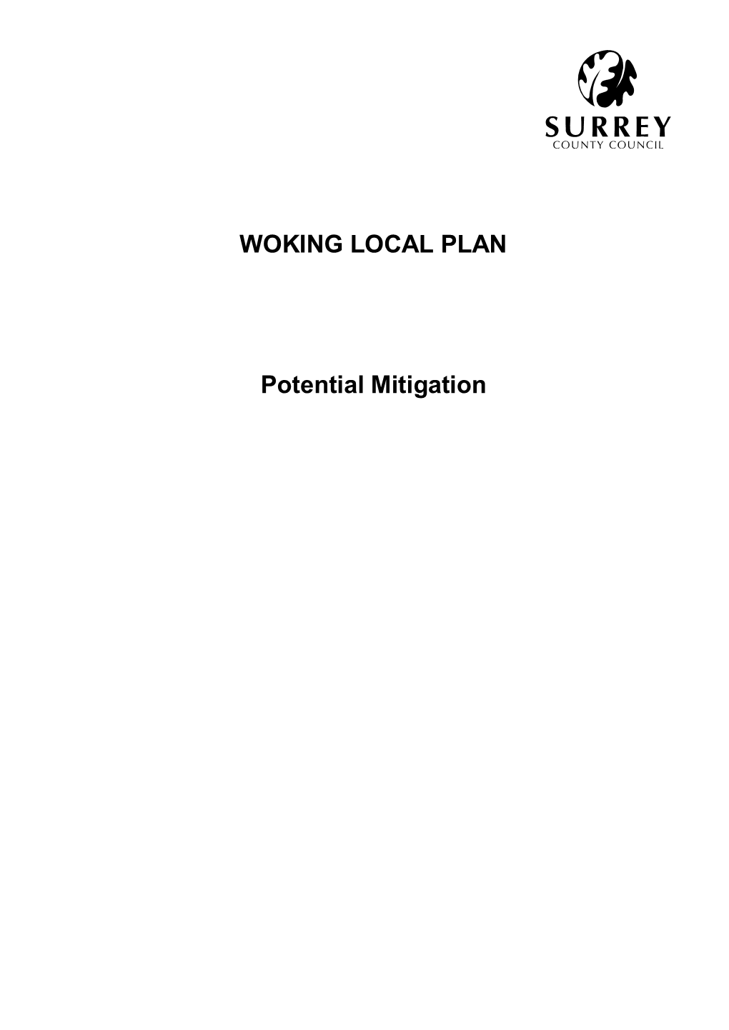 Woking Local Plan Document Title: Potential Mitigation Client Reference