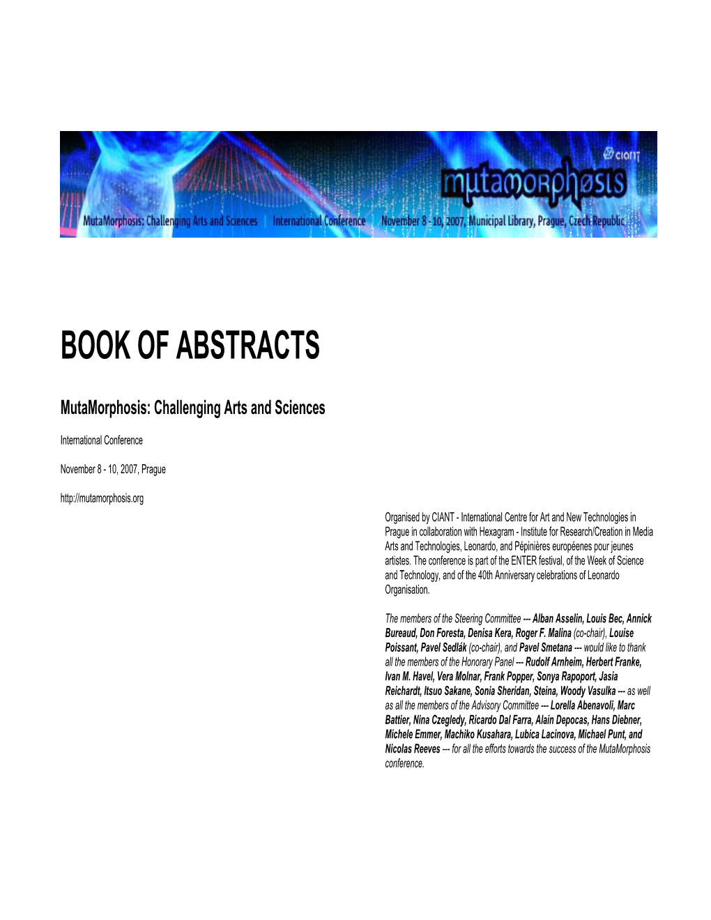 Book of Abstracts