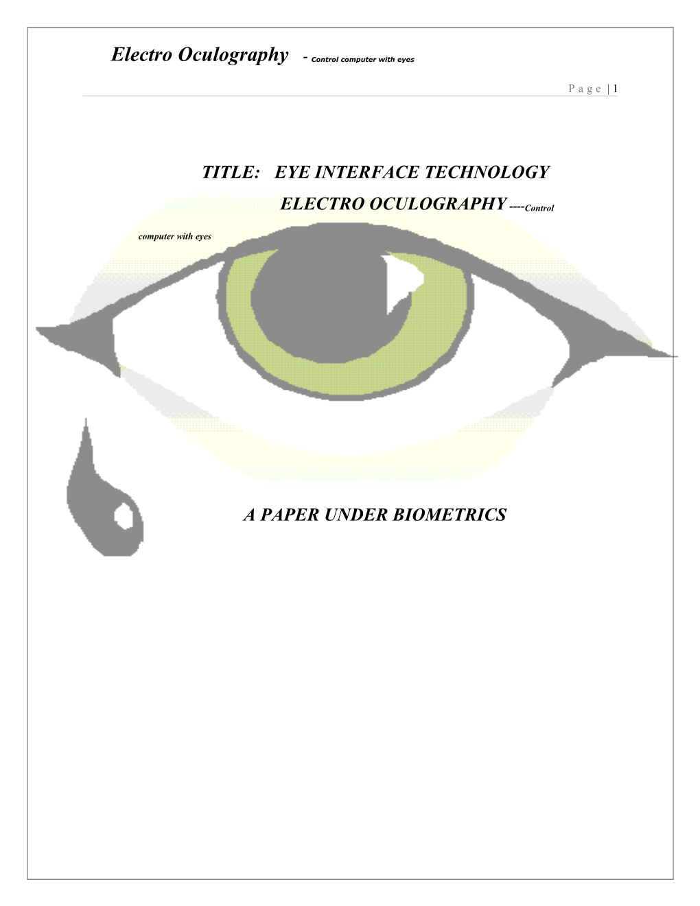 Electro Oculography - Control Computer with Eyes