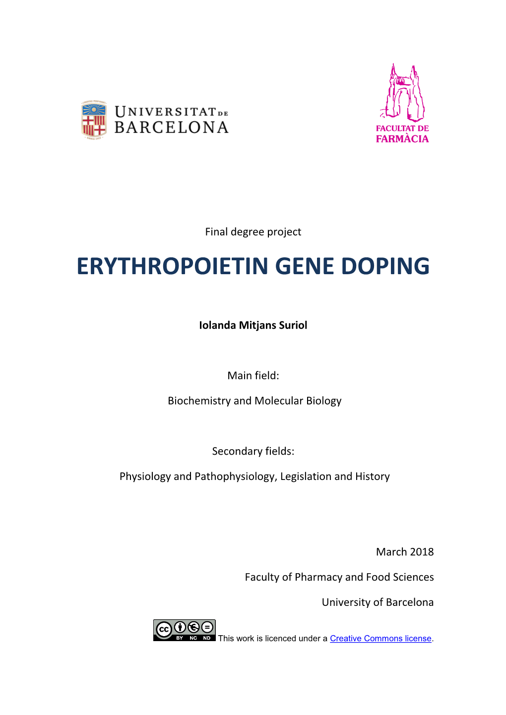 Erythropoietin Gene Doping