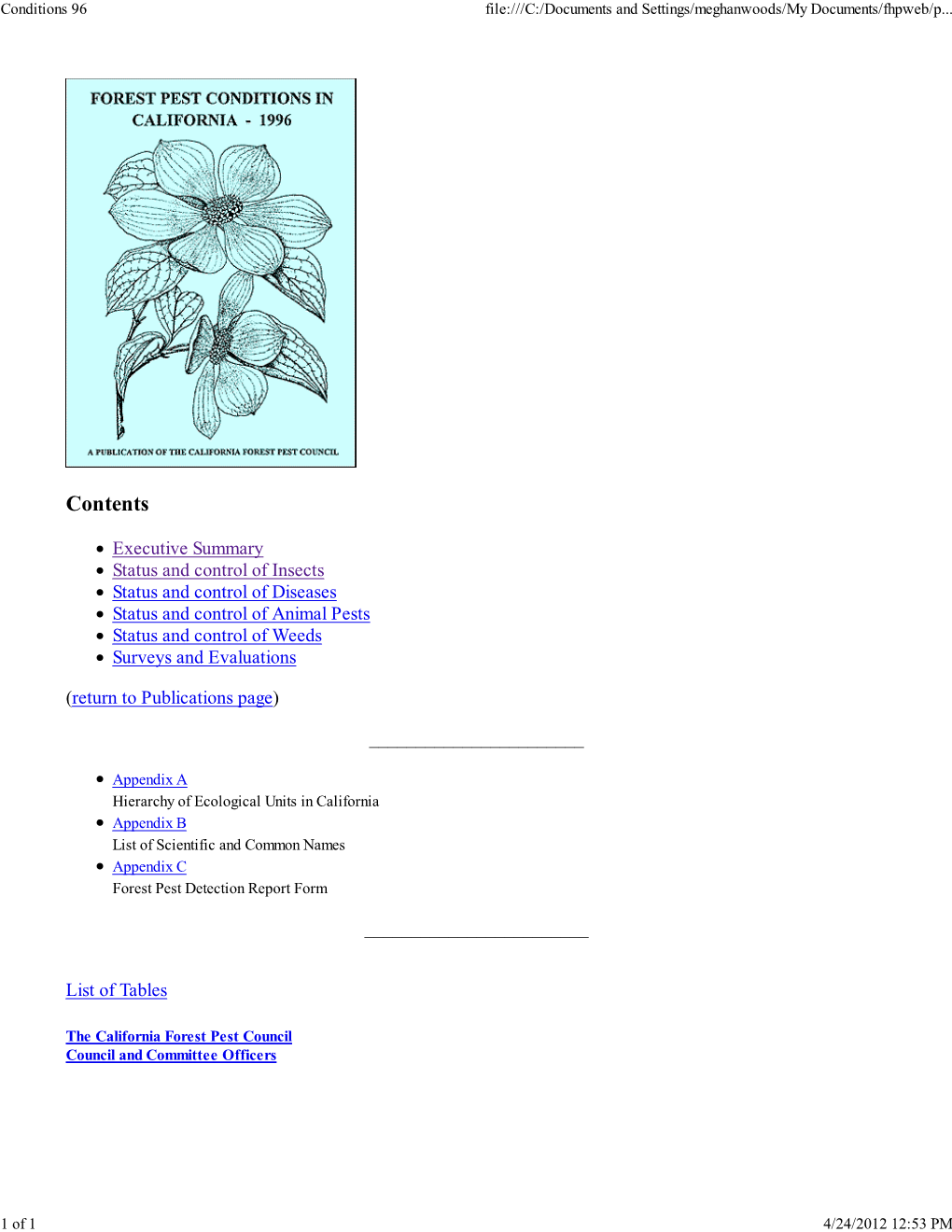 Forest Pest Conditions in California, 1996