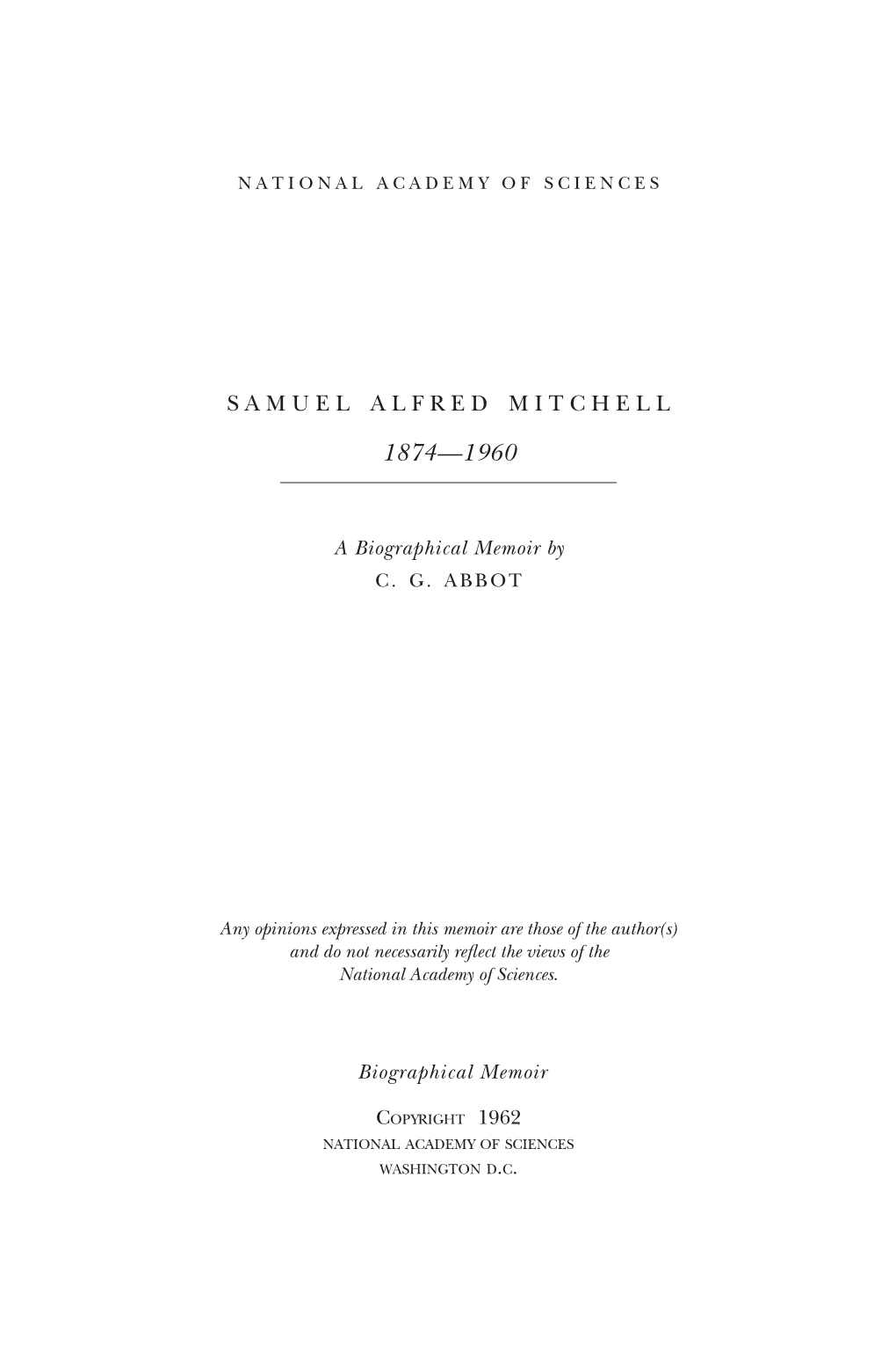 Samuel Alfred Mitchell