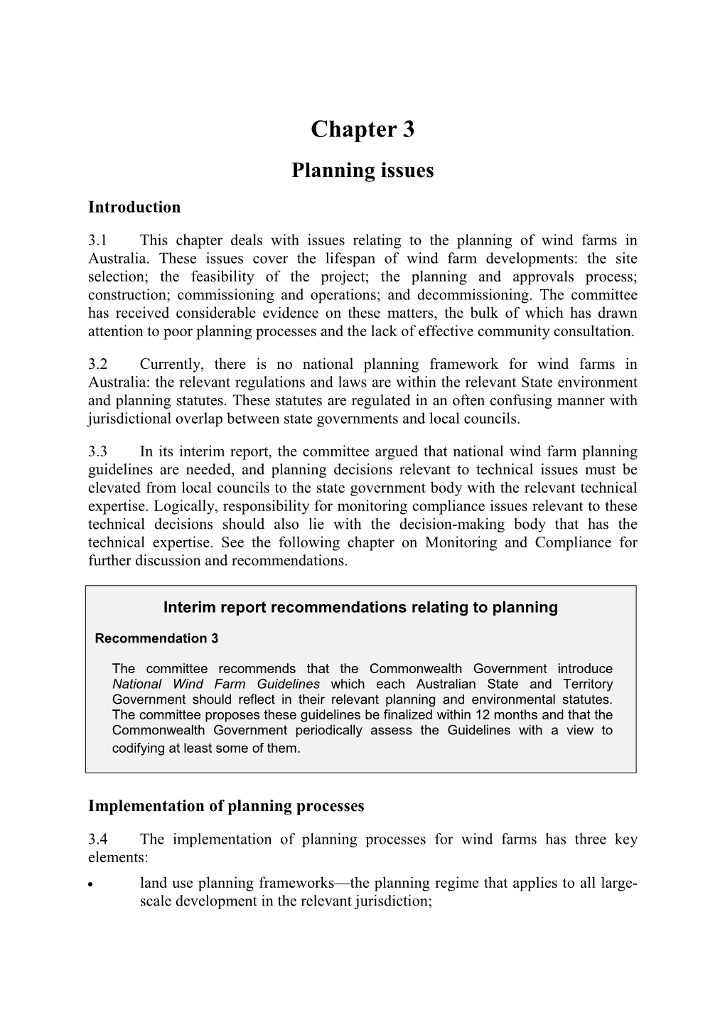 Chapter 3 Planning Issues Introduction