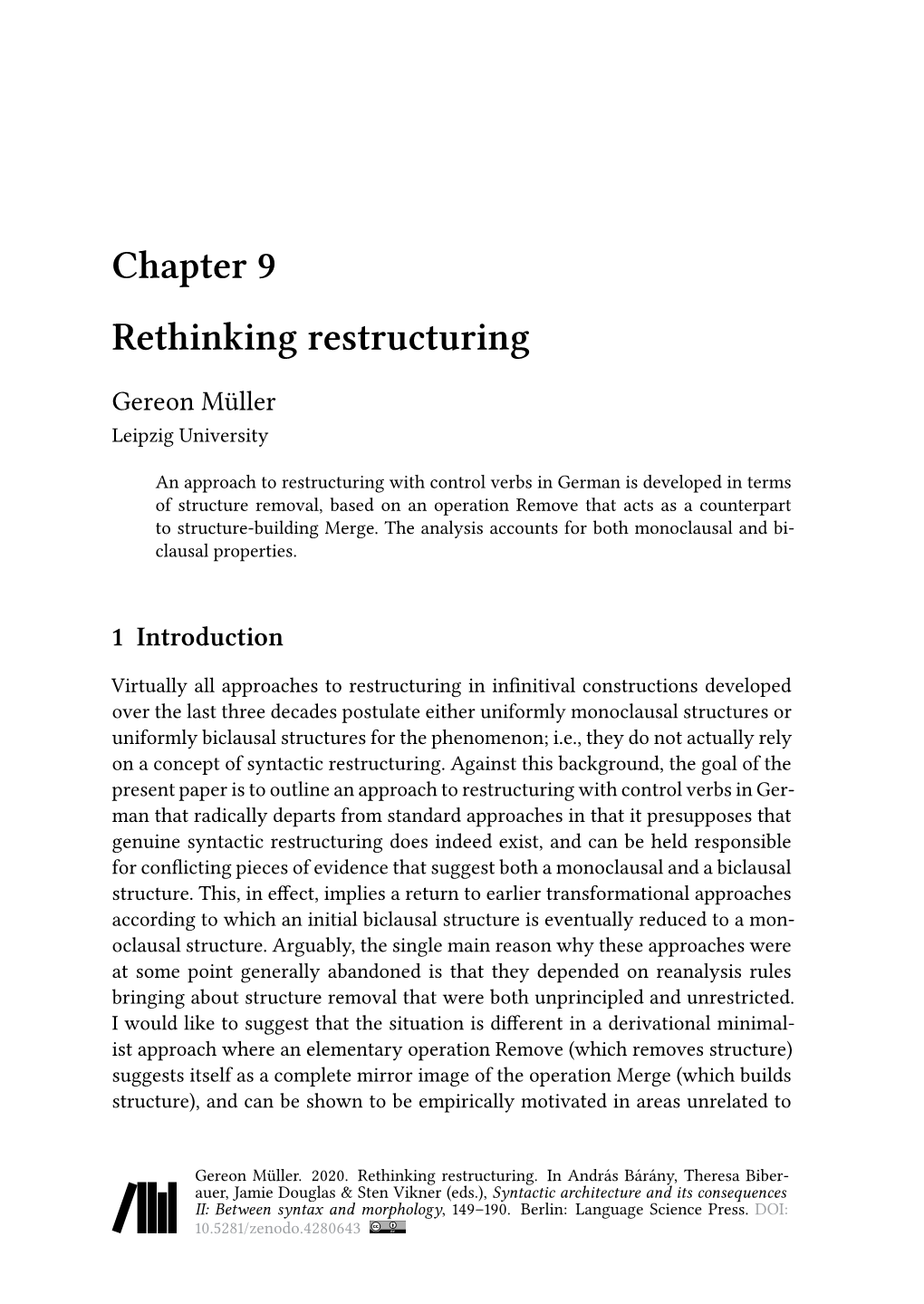 Chapter 9 Rethinking Restructuring