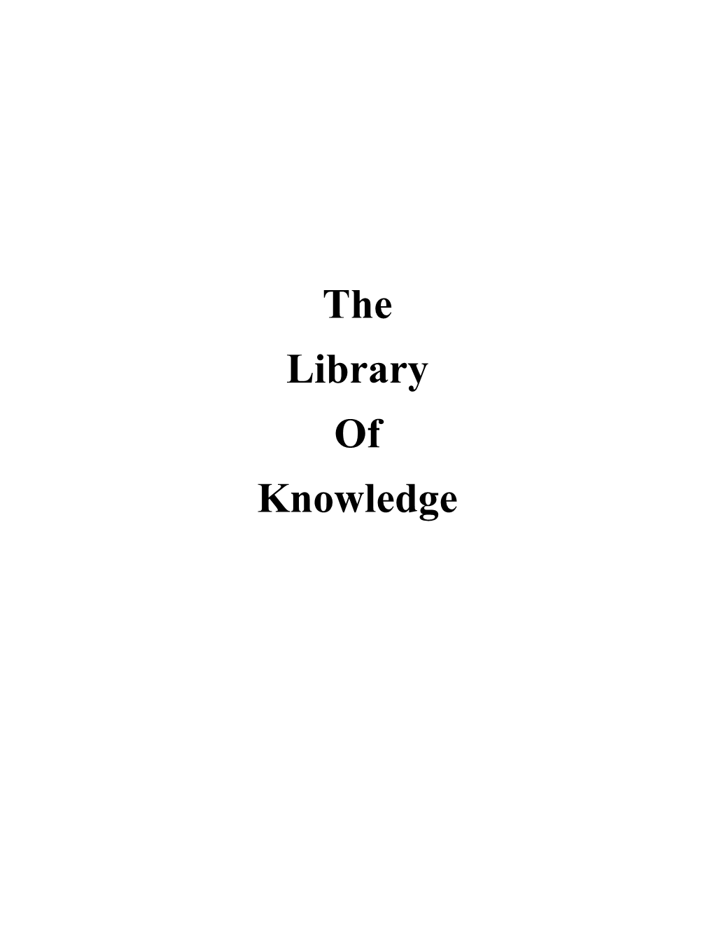 The Library of Knowledge