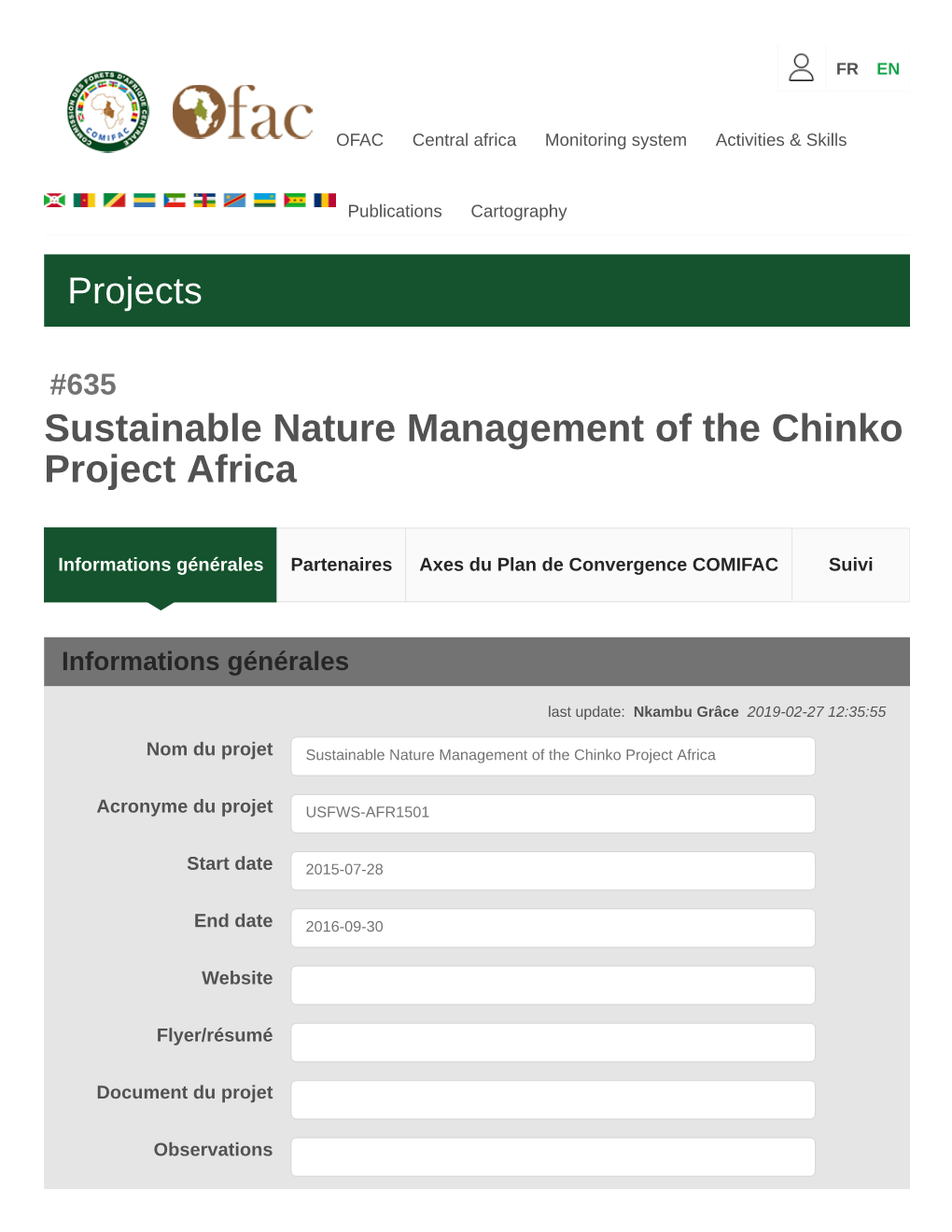 Sustainable Nature Management of the Chinko Project Africa