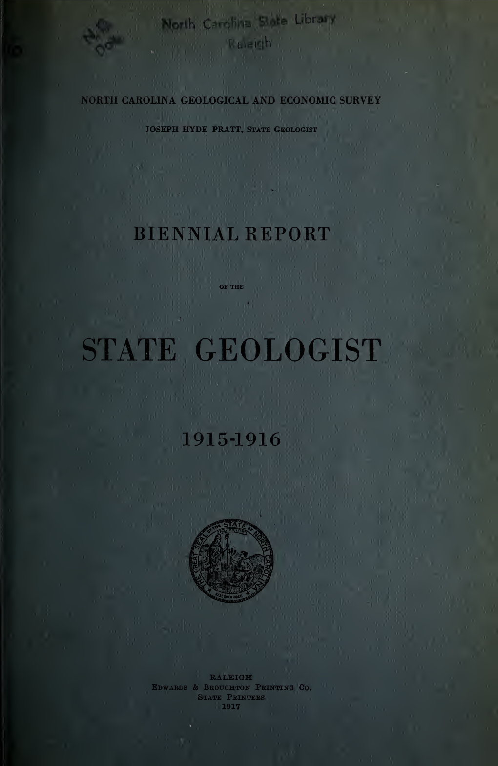 State Geologist Biennial Report