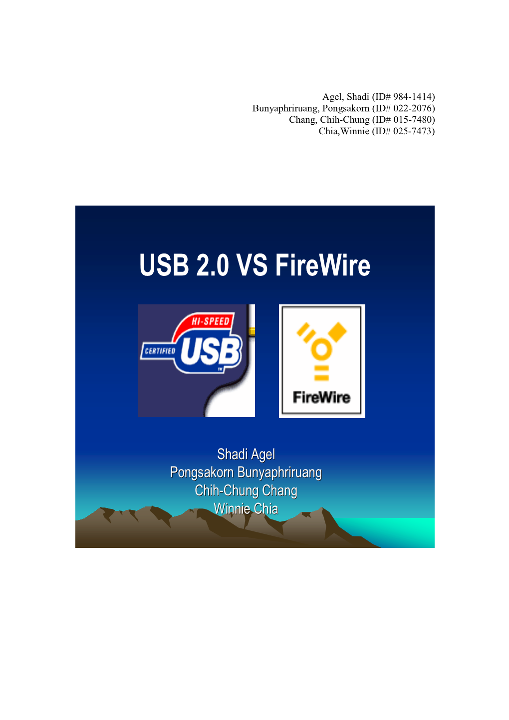 USB 2.0 VS Firewire